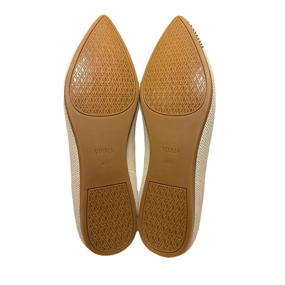 NEW Vivaia Womens Size 10 41.5 EU Almond & Black Aria Pointed Toe Ballet Flats - Picture 8 of 11